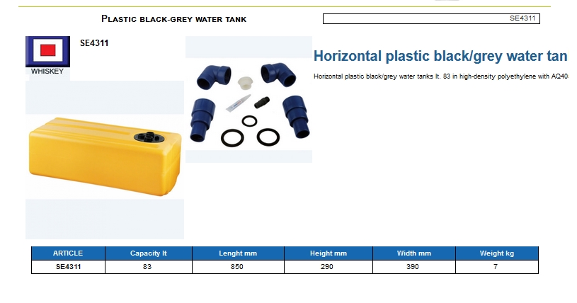 Tank for black-gray waters lt. 83 - (CAN SB) Code SE4311 6