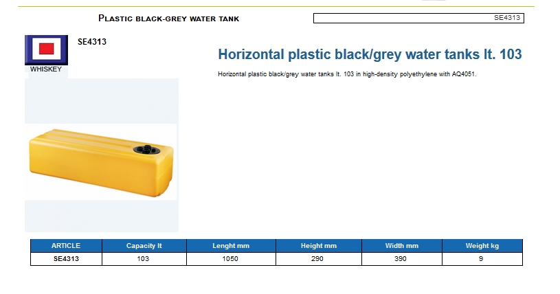 Tank for black-gray waters lt. 103 - (CAN SB) Code SE4313 6