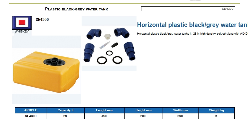 Tank for black-gray waters lt. 28 - (CAN SB) Kod SE4300 6