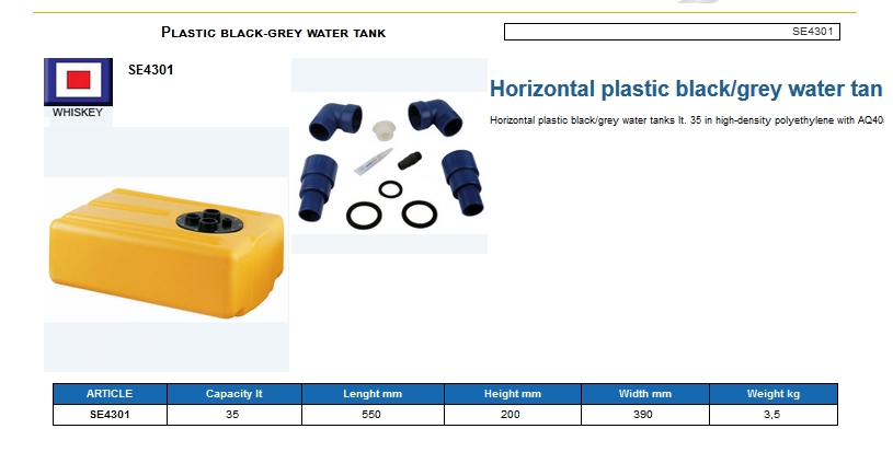 Tank for black-gray waters lt. 35 - (CAN SB) Kod SE4301 6