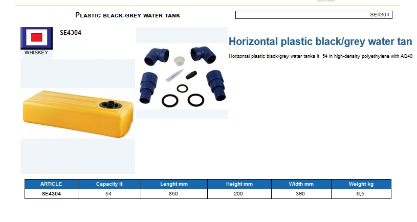 Tank for black-gray waters lt. 54 - (CAN SB) Kod SE4304 6