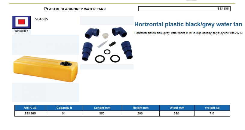 Tank for black-gray waters lt. 61 - (CAN SB) Kod SE4305 6