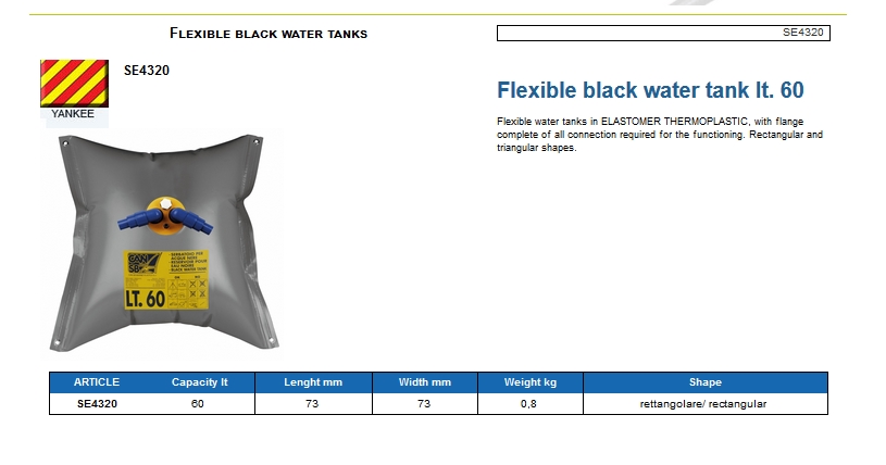 Flexible black water tank lt. 60 - (CAN SB) Kod SE4320 6