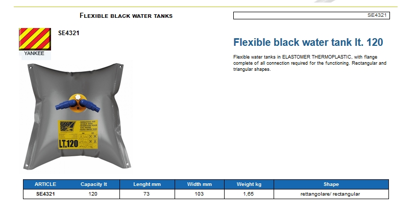 Flexible black water tank lt. 120 - (CAN SB) Kod SE4321 6