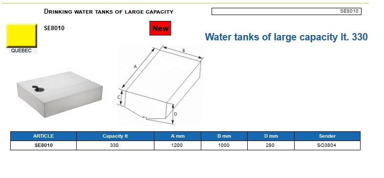 Plastic drinking water tank of large capacity lt. 330 - (CAN SB) Kod SE8010 6