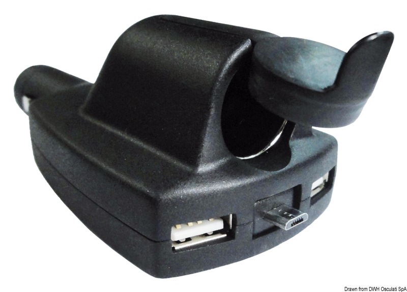 Prise USB double 2,1A noir - Osculati