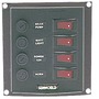 Panel nylonowy z podświetlanymi wyłącznikami kołyskowymi - Vertical control panel w. 3 switches + horn - Kod. 14.103.35 15