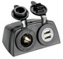 Lighter socket + double USB w/casing - Artnr: 14.516.04 20