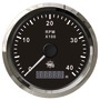 Uniwersalny licznik obrotów wraz z licznikiem godzin 0-4000 RPM Tarcza czarna, ramka czarna 12|24 Volt - Kod. 27.325.02 12
