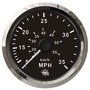 Prędkościomierz z rurką Pitot (ciśnieniowy) 0-35 MPH Tarcza czarna, ramka polerowana 12|24 Volt - Kod. 27.326.08 14