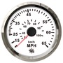 Prędkościomierz z rurką Pitot (ciśnieniowy) 0-35 MPH Tarcza biała, ramka polerowana 12|24 Volt - Kod. 27.327.08 15