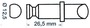 Plastic/brass rowlock 12x23mm - Artnr: 34.430.09 9