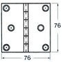 S.S blind hinge 76x76mm square - Artnr: 38.821.04 19