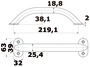 Handrail 8-5/8“ (oval bracket) ss304 - Artnr: 41.911.09 35