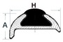 Profil z anodyzowanego aluminium - Black PVC insert - Kod. 44.485.11 31