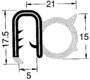 PVC-Profil, armiert zum Umsäumen schwarz 4-5mm 50m - Art. 44.493.02 19