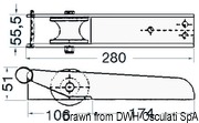 Dziobowe mocowanie kotwicy z nierdzewnej stali 231,5 mm - Kod. 01.118.91 11