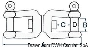 Krętlik z nierdzewnej, polerowanej na wysoki połysk stali AISI 316 - Wersja szekla + szekla. M16 - Kod. 01.429.04 27