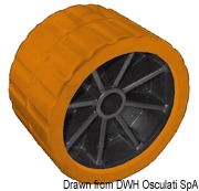 Central roller, orange 75 mm Ø hole 15 mm - Artnr: 02.029.04 58
