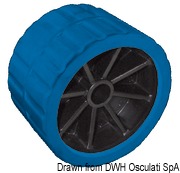 Side roller, blue 75 mm Ø hole 15 mm - Artnr: 02.029.06 57