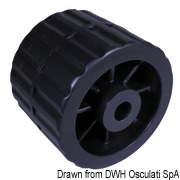 Side roller, black 75 mm Ø hole 15 mm - Artnr: 02.029.07 52