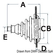 Gumowa osłona na wiązkę kabli odporna na działanie słonej wody Dutral - szary - 74 mm - Kod. 03.413.01 26