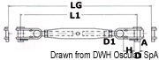 Turnbuckle w. 2 articulated jaws AISI 316 10 mm - Artnr: 07.195.10 5