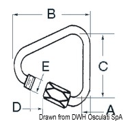 Delta SS snap-hook w. screw opening 3.5 mm - Artnr: 08.875.03 5