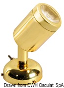 Articulated spotlight polished brass 1 x 1 W HD - Code 13.900.02 26