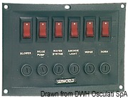 Vertical control panel w. 6 switches - Artnr: 14.103.31 19