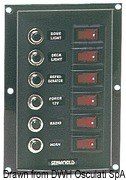 Panel nylonowy z podświetlanymi wyłącznikami kołyskowymi - Vertical control panel w. 6 switches - Kod. 14.103.31 22