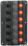 Panel elektryczny Wave Design z wyłącznikami kołyskowymi z diodą LED - 5+1 gniazdo wtykowe z zapalniczką - Kod. 14.104.06 33