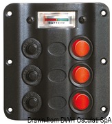 Panel elektryczny Wave Design z wyłącznikami kołyskowymi z diodą LED - 3 Wyłączników + 1 gniazdo wtykowe z zapalniczką - Kod. 14.104.04 36