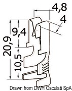 Styki: mosiądz ocynkowany. Styk dla przewodów 2,5/6 mm - Kod. 14.118.02 5