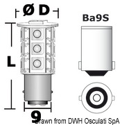 Żarówka LED do latarni, lamp kajutowych i lamp pozycyjnych z trzonkiem BA9S - W 1,4 - Kod. 14.225.02 10
