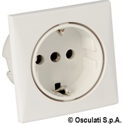 AC socket 220V Schuko type white - Artnr: 14.492.01 24