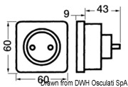 AC socket 220V Schuko type matt nickel - Code 14.492.04 38