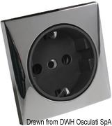 AC socket 220V Schuko type black - Artnr: 14.492.11 26