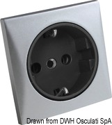 AC socket 220V Schuko type matt nickel - Code 14.492.04 59