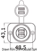 Double USB socket white rear nut + panel - Artnr: 14.516.11 29