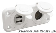 Double USB socket white rear nut + panel - Artnr: 14.516.11 37