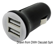 Double USB adapter + micro USB + current plug 8 A - Artnr: 14.517.12 26