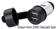 Double articulated plug w. USB connection - Artnr: 14.517.14 30