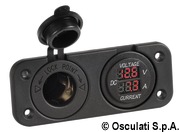 Digital voltmeter and ammeter, p. outlet 12V, USB - Artnr: 14.517.28 34