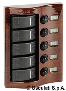 Control panel 9 flush rocker switches mahogany - Artnr: 14.844.09 23
