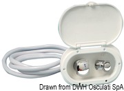 Oval shower box white PVC hose 2.5 m Rear shower outlet - Artnr: 15.240.01 40