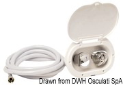 Oval shower box white PVC hose 2.5 m Rear shower outlet - Artnr: 15.240.01 39