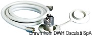 Push-button shower white finish PVC hose 2.5 m Flat mounting - Artnr: 15.242.00 21