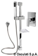Drążek prysznicowy przesuwny Square (jednouchwytowy drążek prysznicowy) - Square shower rail w/water tap V.2 with grey PVC - Kod. 17.004.06 6