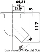 Odpływ ściekowy 45° z systemem zwrotnym - Cockpit drain AISI 316 Ø 92 - Kod. 17.118.01 5